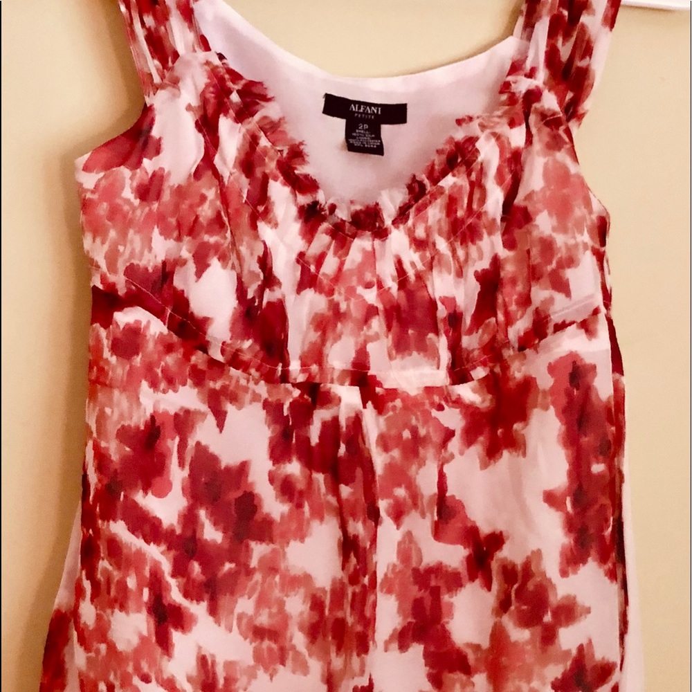 100% Silk floral petite top